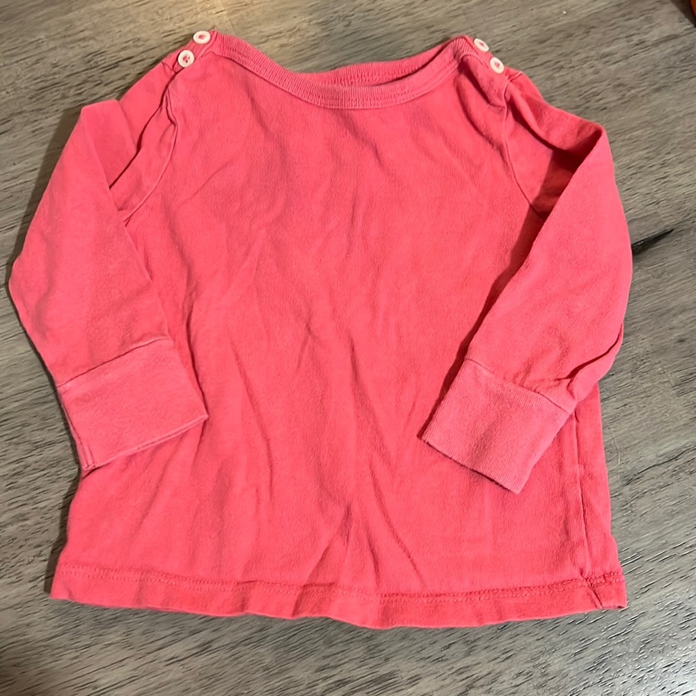 (5/$10) Pink long sleeve tee 6-9M